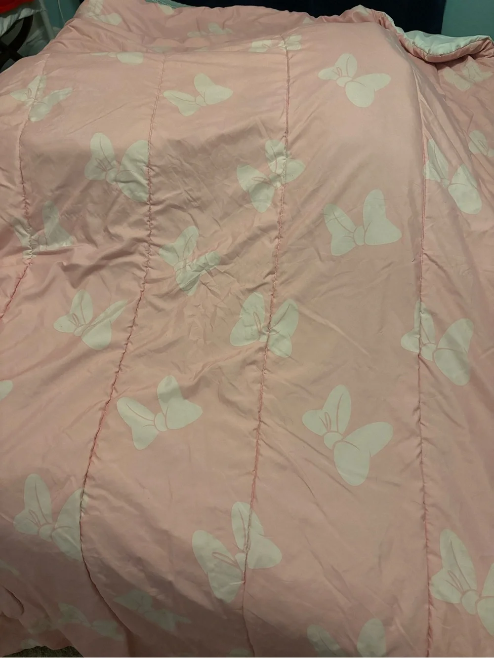 Disney Minnie Mouse Pink, Black and Gray Polka Dot Comforter